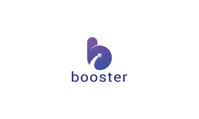 Letter b creative speed booster technological logo 