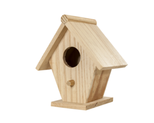 Little wood birdhouse isolated.