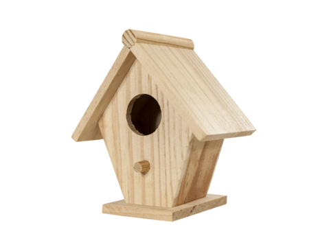 Little wood birdhouse isolated.