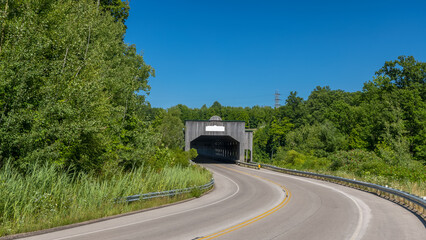 Fototapeta na wymiar The Smolen-Gulf Bridge In Ashtabula county, Ohio.
