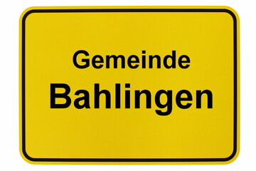 Illustration eines Ortsschildes der Gemeinde Bahlingen in Baden-Württemberg