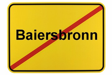 Illustration eines Ortsschildes der Gemeinde Baiersbronn in Baden-Württemberg