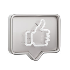 Neon like facebook isolated in 3d render design