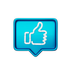 Obraz premium Neon like facebook isolated in 3d render design