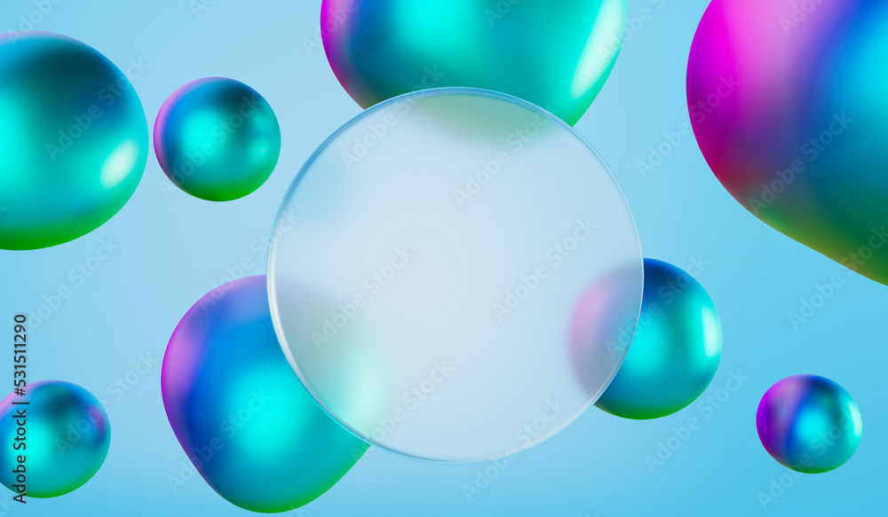 Poster abstract blank frosted glass background. glass morphism effect. 3d rendering