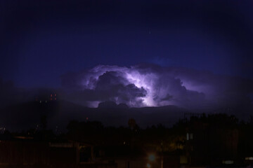 Lightning over the city