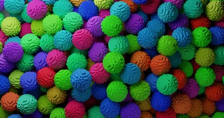 coloured voxel balls