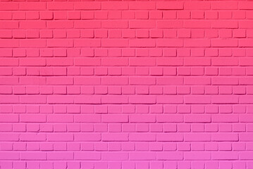 Fototapeta na wymiar Pink Gradient Brick Wall Background 