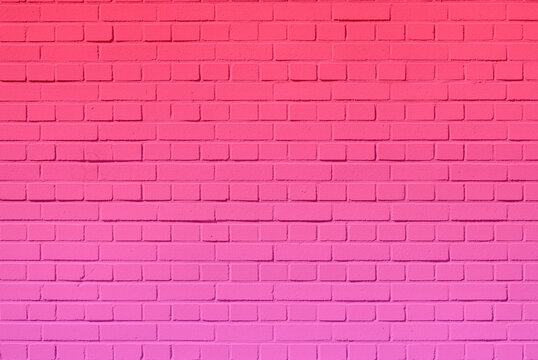 Pink Gradient Brick Wall Background 