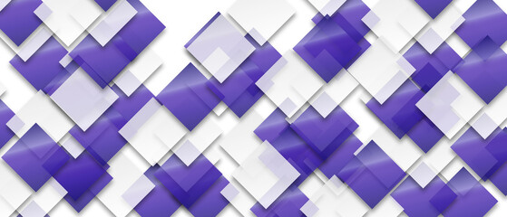 purple and white glossy squares abstract tech banner design
