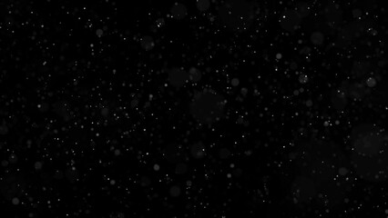 Seamless loop blurred snowflakes on clean black animation copy space background. - Powered by Adobe