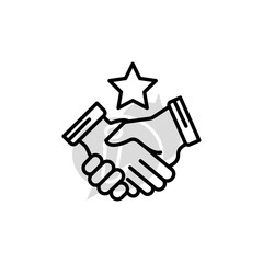 handshak concept line icon. Simple element illustration. handshak concept outline symbol design.