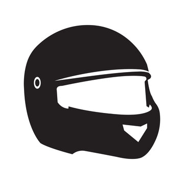 Bike safety racing helmet icon | Black Vector illustration |