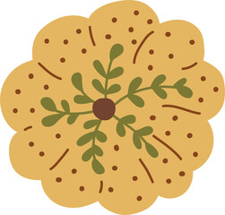 Cute autumn pumpkin PNG. Halloween Pumpkin. Autumn pumpkin harvest festival. Thanksgiving Day graphic element isolated. Fall Pumpkin decorated flowers, leaves. Illustration. 