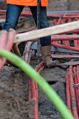 worker working on a survey site