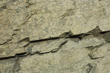 Cracked and weathered limestone rock