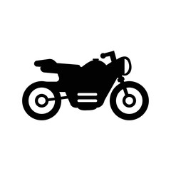Obraz premium Modern comfort motor bike icon | Black Vector illustration |