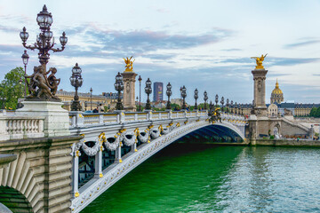 Fototapeta na wymiar Alexandre III bridge in Paris