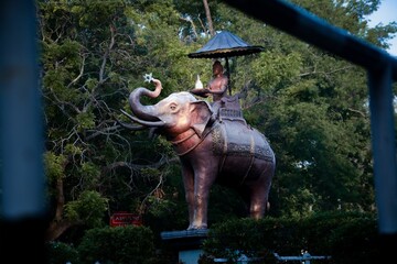 Asian Elephant Sculpture with the King Dutugamunu in Sri Lanka