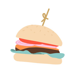 Hamburger, burger vector illustration cartoon style