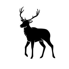 Naklejka na ściany i meble Black deer illustration. PNG.