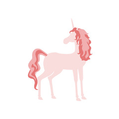 Unicorn with colorful mane and tail. PNG.