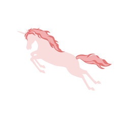 Unicorn with colorful mane and tail. PNG.