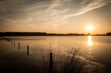 sunset over the river