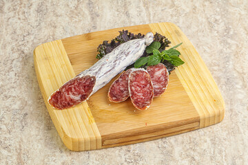 Spanish pork fuet dry sausage