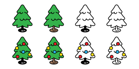 christmas tree vector icon Santa Claus plant wood forest biscuit cracker character cartoon symbol illustration doodle clip art design