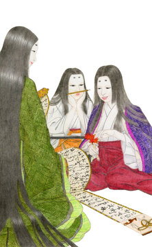 談笑する古代日本の女性たち