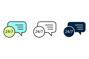 24 Hours a day service concept line icon. Simple element illustration. 24 Hours a day service concept outline symbol design.