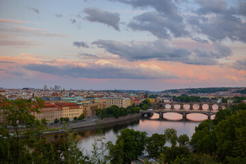 Fototapeta na wymiar landscape with Vltava river