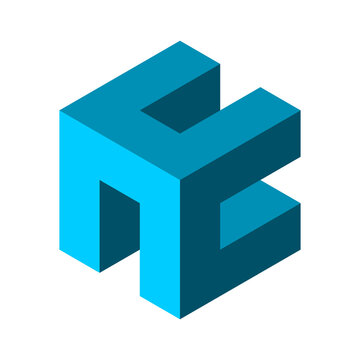 recommend clip art: Blue abstract 3D cube. Letters C H logo template. Hexagon cube design element. Architecture, building, construction industry. Geometric box shape. Isometric block object. Vector illustration, clip art