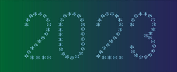 2023 from snowflakes horizontally