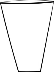 Vase or bottle. Contour drawing. 