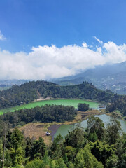 Green Lake and Nature Landscape Sky View