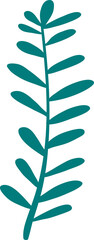 Green plant leaf. Minimalist botanical design element. 