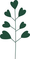 Green plant leaf. Minimalist botanical design element. 