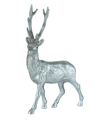Silver reindeer christmas decoration figure isolated on white