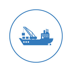 Cargo cruise landing ship icon | Circle version icon |
