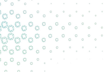 Light blue, green vector background with bubbles.