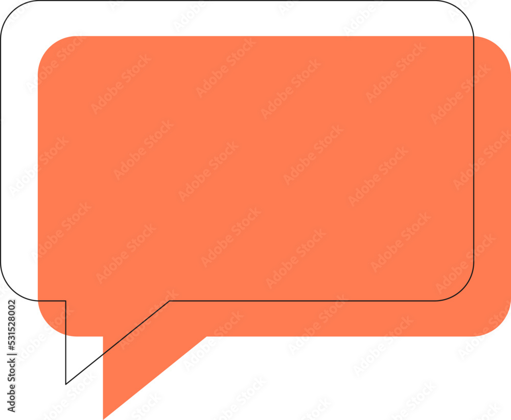 Aufkleber dialogue and conversation sign. vivid illustration of dark orange speech bubble in form of rounded r