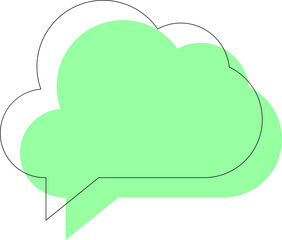 Dialogue and conversation sign. Vivid illustration of light green speech bubble in form of cloud for web sites, apps, adverts, stores, shops
