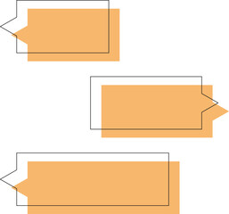 Dialogue and conversation sign. Vivid illustration of light brown speech bubbles in form of rectangles for web sites, apps, adverts, stores, shops