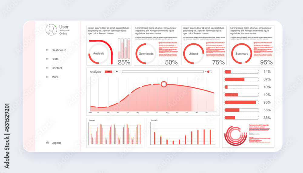 Poster dashboard, great design for any site purposes. business infographic template. vector flat illustrati