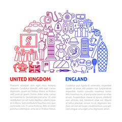 United Kingdom Line Template. Vector Illustration of Outline Design.