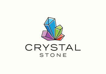 Fototapeta premium Diamond gems, crystal stone line framework glass constellation luxury logo design