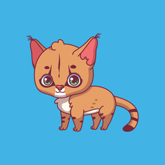 Illustration of a cartoon african golden cat on colorful background