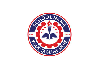 Emblem badge logo design template for school, university